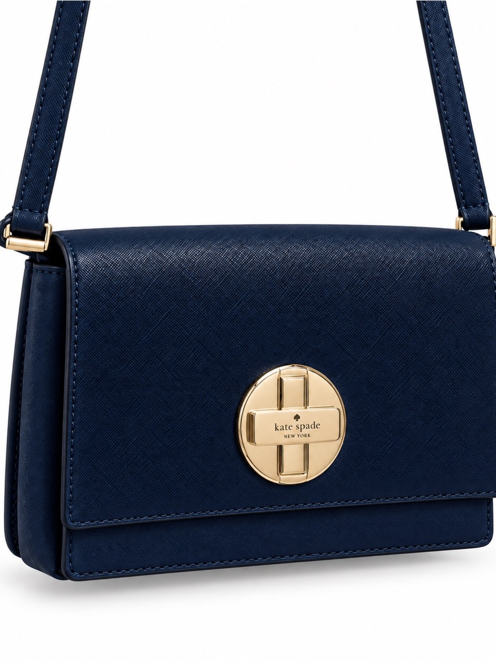 Kate Spade Sally Newbury Lane Navy Blue Saffiano Leather Crossbody Bag